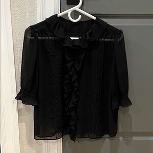 CAbi Black Cherish Top Size M